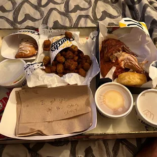 Solid ordered online and was perfect. Points off for Okra not hot. Next time I specify fresh cooked okra!