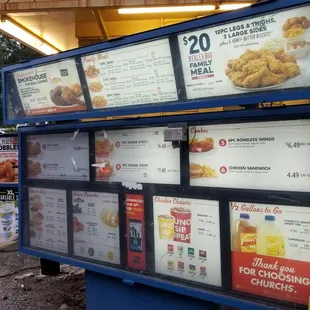 Drive thru sign and tiny intercom.