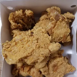 Fried chicken, fresh out of the box.