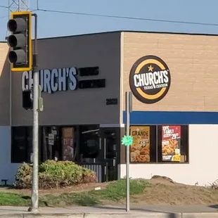 Exterior of Church&apos;s Texas Chicken.