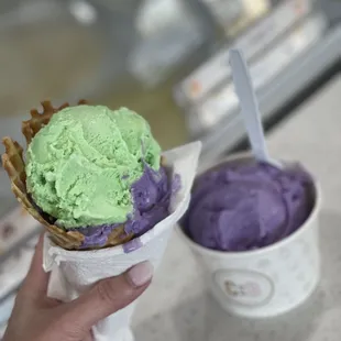 I love durian, ube, viet rocky road, pedan coconut and thai tea ice cream.