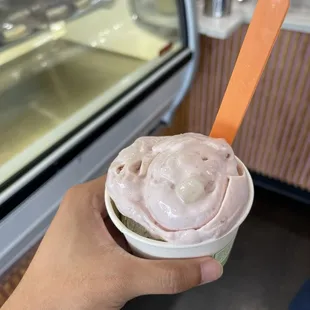 Taro milk tea and black sesame