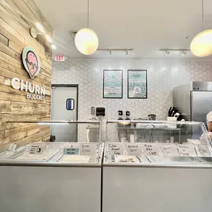 the counter area of a restaurant