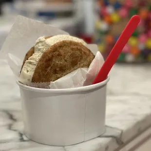 Snickerdoodle cookies with butter pecan ice cream