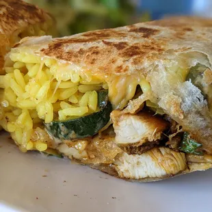 Inside the chicken wrap