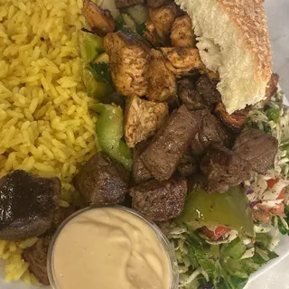 Chicken and beef kebab