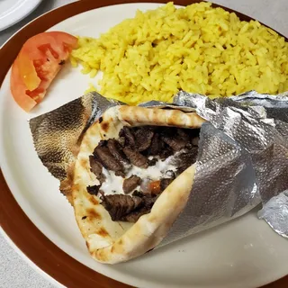 Beef shawarma pita