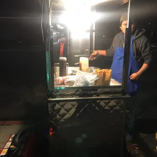 food being served from a cart