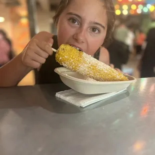 Corn for my 9yr old with butter and parm.