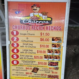 Menu as of 5/17/2023