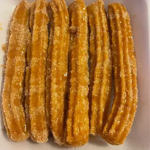 Churros with caramel drizzle