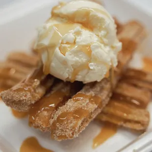 Churro Sundae with Vanilla ice cream