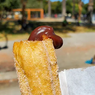Chocolate stuffed churro