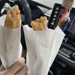 Hot churros ready to eat