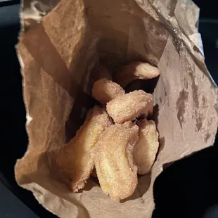 Cinnamon sugar churros $5.00 a bag