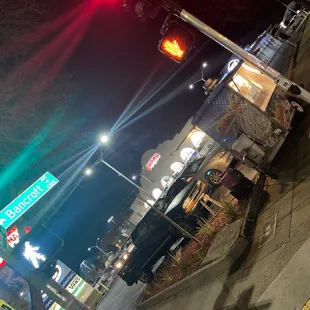 At the corner of Bancroft and High (had to ask the tamale man in the back of the plaza).