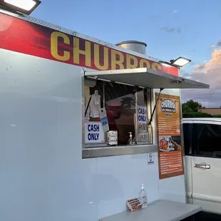 a food truck with its door open