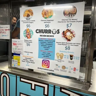 Fire Churros lots of options, perfect for the sweet tooth.