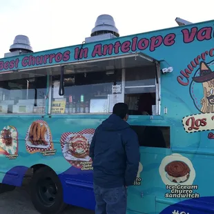 Churro food truck. Located on Avenue N and 50th Street East. Yes out there. But it's a nice truck.