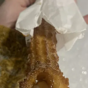 Churro filled with caramel