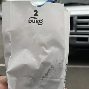 Churros in the bag and not too oily like a some other places. Plus for us.