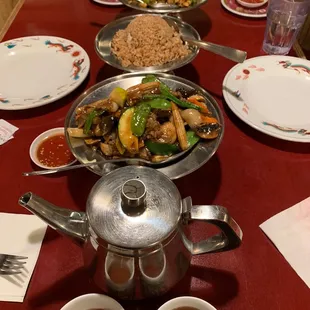 a table full of food