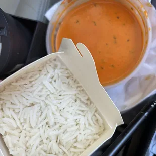 Chicken Tikka Masala Curry and white rice. My favorite!