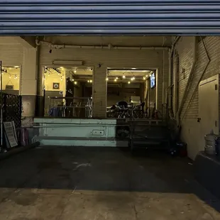 Inside the delivery dock that they use as the dining part. It's nice that you can eat there.