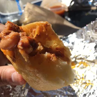 Carne Molida and Chorizo Bean Burrito