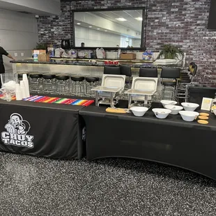 Their 2 table setup.  Very organized and presentable