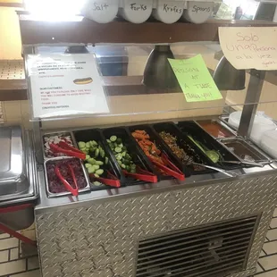 Condiment and salsa bar - open during Covid19