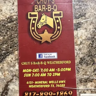 Chuys BBQ info