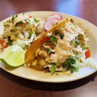8/25/24 Up front &amp; center, Gobernadot con crema, at the rear, shrimp taco