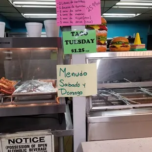 a variety of food items