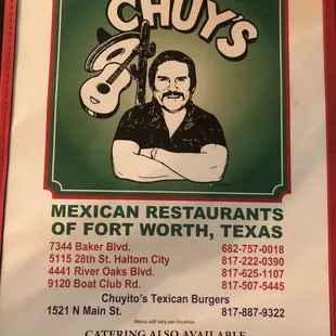 Menu cause no one else has posted it. Review to follow after food.