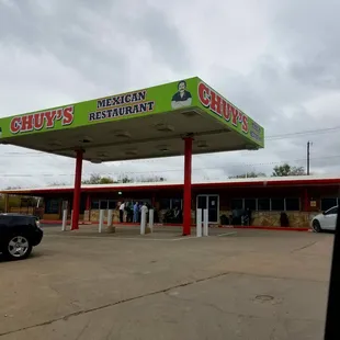 Look for the lime green signage