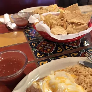 Salsa enchiladas and taco lunch specials