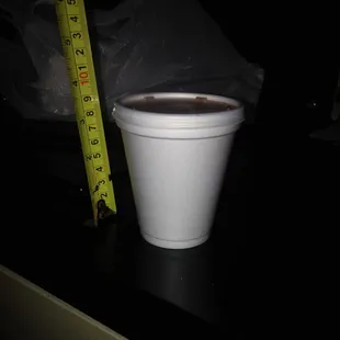 Six ounce cup of salsa provided with to-go order of five entrees