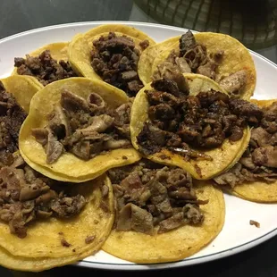 Tacos de Tripa, Asada, y Al Pastor