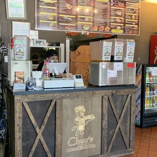 the counter and menu