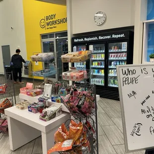 Munchies and drinks.