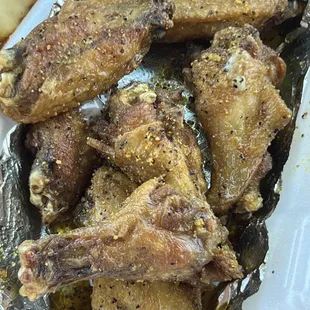 Lemon pepper wings. Fried too hard. And yes I asked for them not to be fried hard.