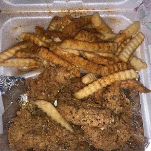 Caribbean tenders, fries