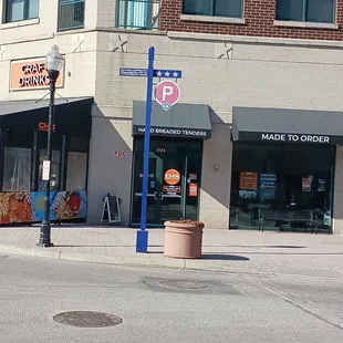 Outside from across the street