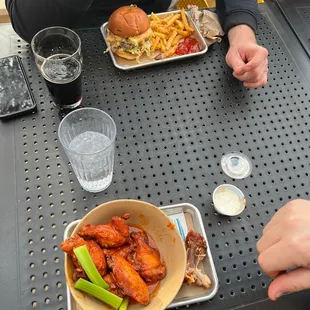 a man eating a meal at a table