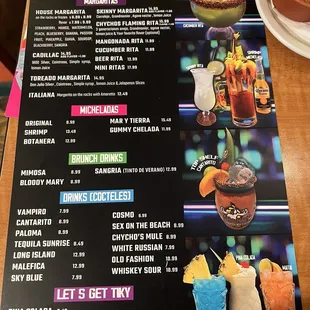 Drink menu