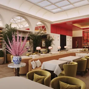 the dining area of the hotel