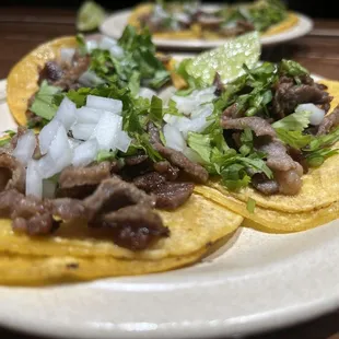 two tacos on a plate