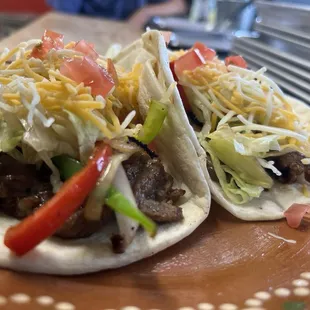 Beef fajitas tacos.