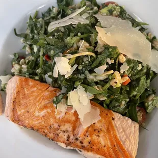 Heirloom grain salad + salmon